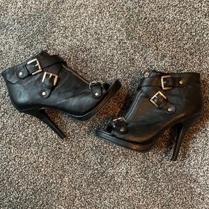 Black 4” Moto Heels